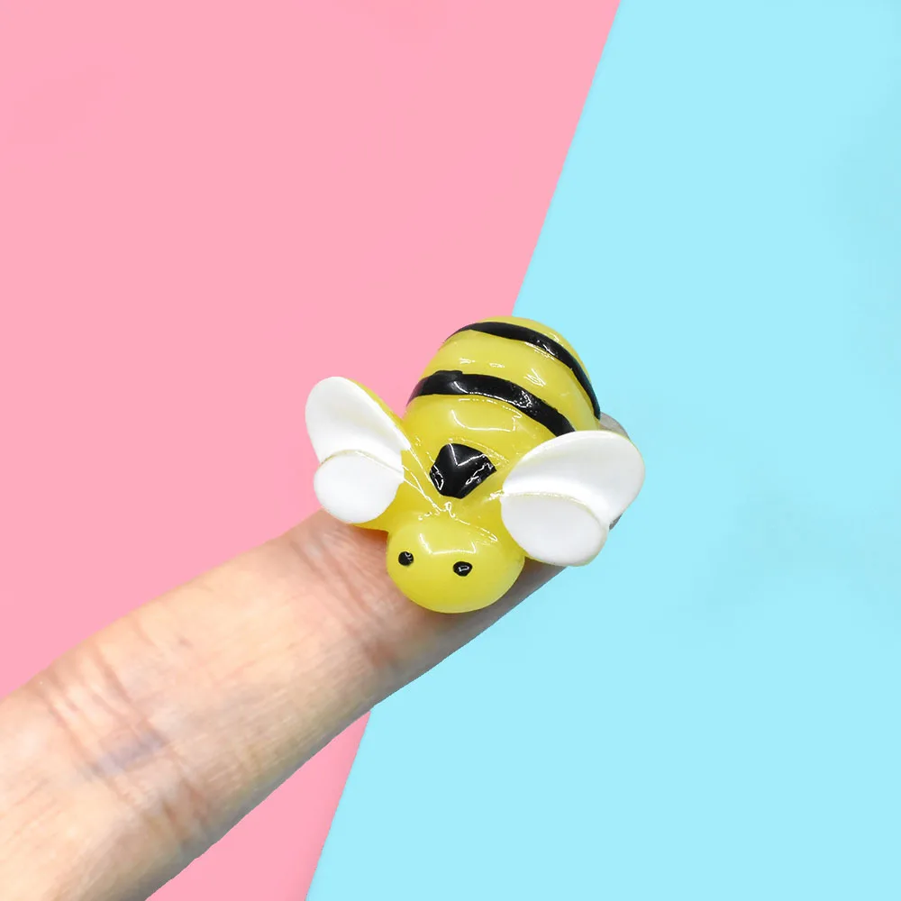 10Pcs Miniature Garden Decoration Resin Simulated Bee Hair Accessories DIY Wasp Kawaii Small Statuette Deco Parts Décor