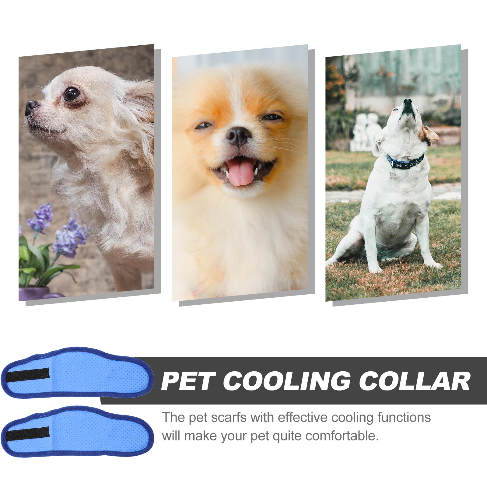 

2pcs Pet Cooling Collar Dog Ice Scarf Summer Puppy Bandana Comfortable Safe Skin Temperature Control Outdoor Beach Wear