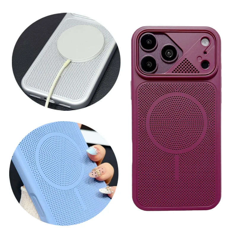 Luxury Solid Color Matte Soft TPU+Hard PC Heat Dissipation Shockproof Phone Case For iPhone 18 17 Pro Max/17 18 Pro With Ai Camera Button For Magsafe Magnetic Wireless Charging Back Cover