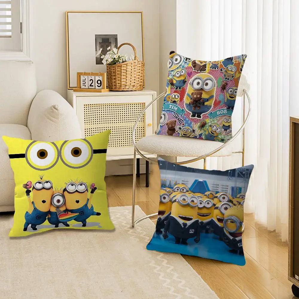 Cute M-minions Pillow Cushion Cover Pillowcase Living Room Sofa Home Decor Customized