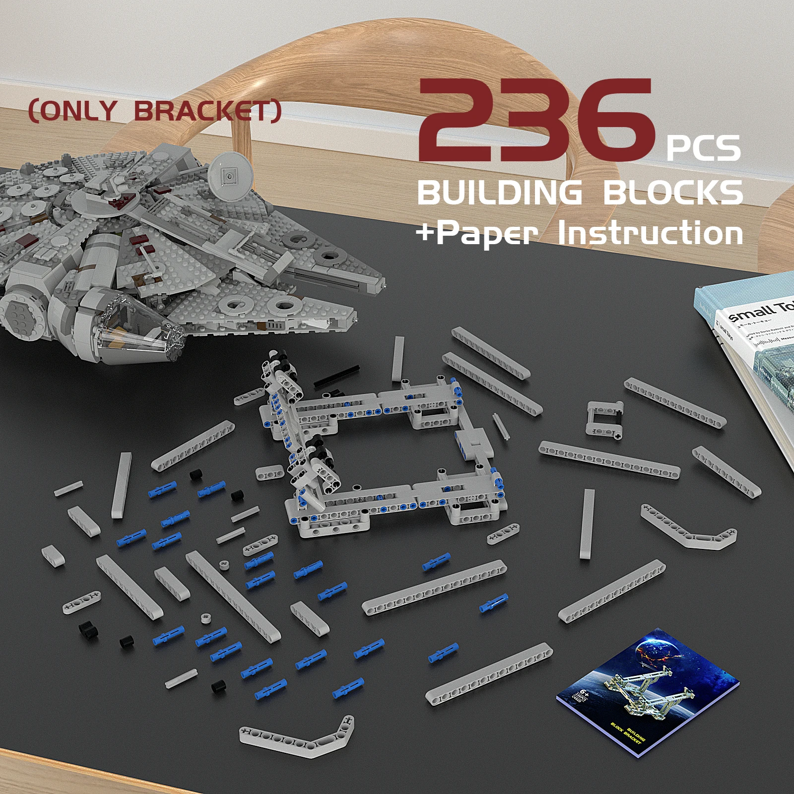 BuildMoc Millennium Falcon Stands 75257 75105 Building Blocks Set Flexible Clips Spacecraft Vertical Bracket Bricks DIY Toy Gift