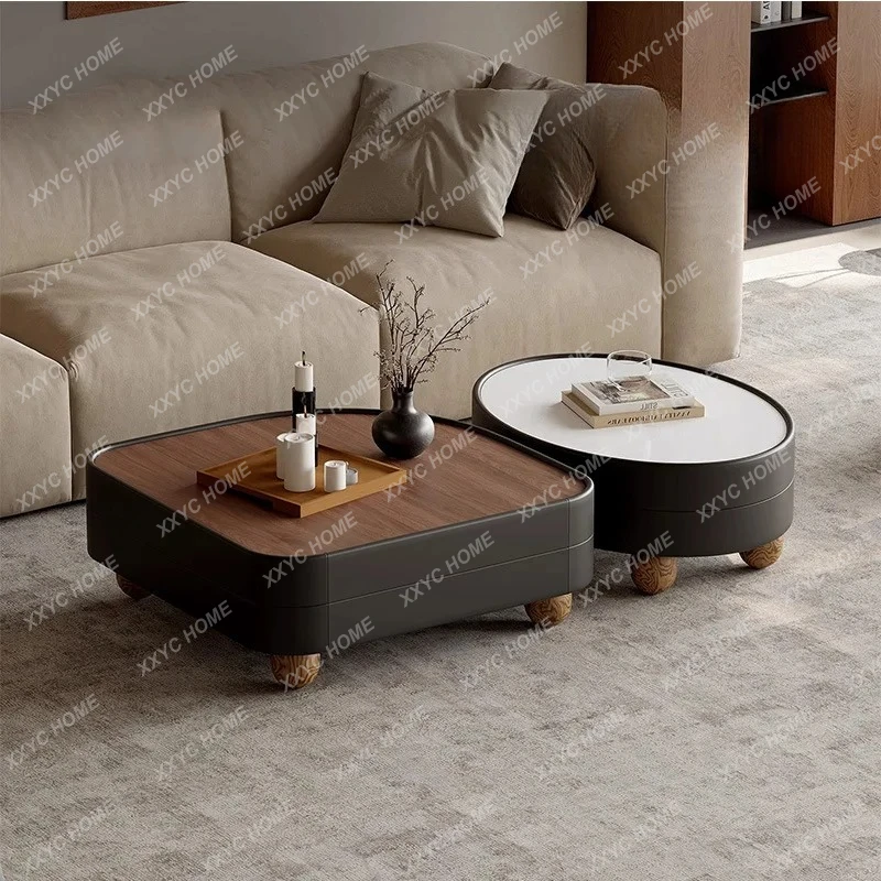 

LMinimalist retro special-shaped irregular walnut coffee table living room new medium and ancient style high-end coffee table