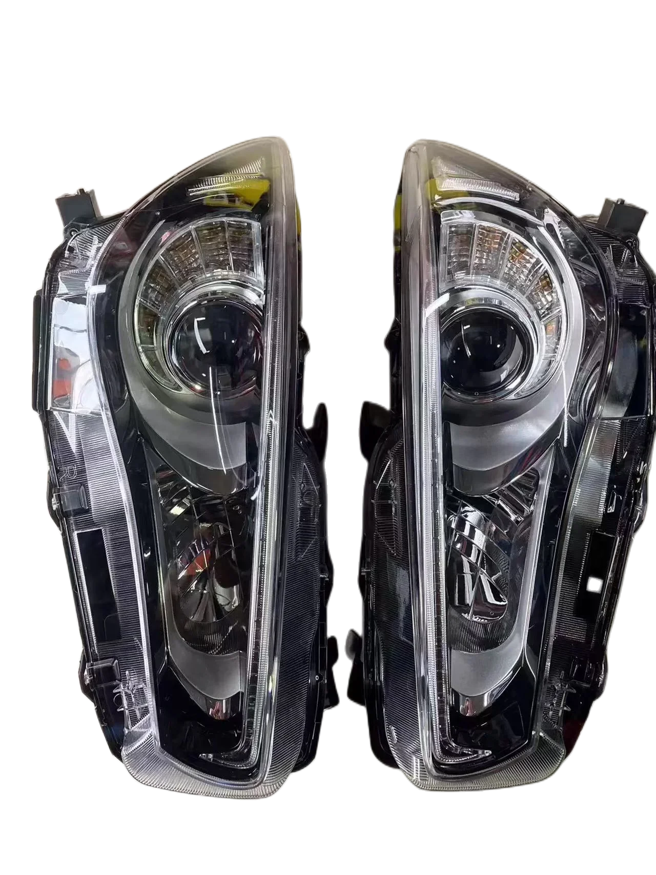 سيارة Led العلوي كشافات النهار تشغيل DRL رئيس مصباح منخفضة عالية شعاع بدوره إشارة لإنفينيتي q50l 15-21 #2