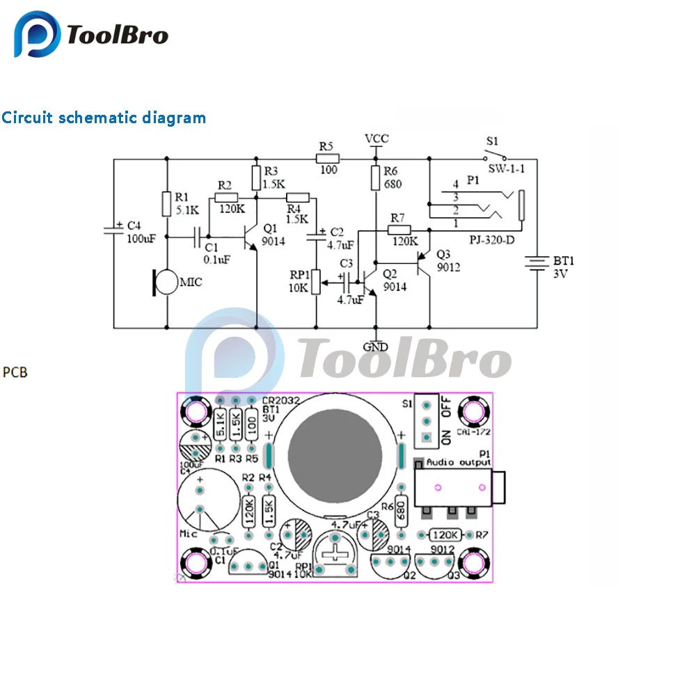 DIY Electronic Kit Set Hearing Aid Audio Amplification Amplifier Practice Teaching Competition