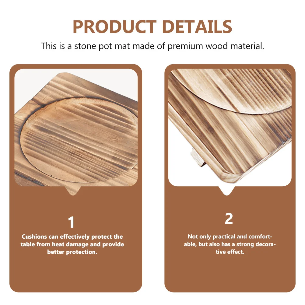 

Simple Wooden Place Mat Heat Resistant Stew Pot Mat Dining Table Supply Protective Placemat Home Table Cushion