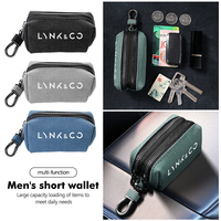 Car Wallet Credit Card ID Holder Coin Portable Zipper Purse For LYNK&CO 01 02 Hatchback 03 Phev 05 Phev 06 Phev 09