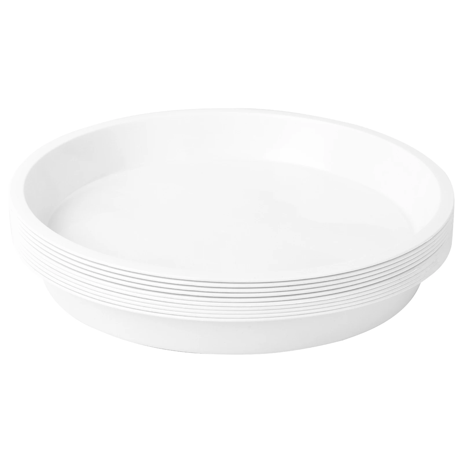 

10pcs Flat Edge Flower Pot Trays Plastic Saucers Indoor Garden Balcony Use Anti Water Plates for Plant Pots