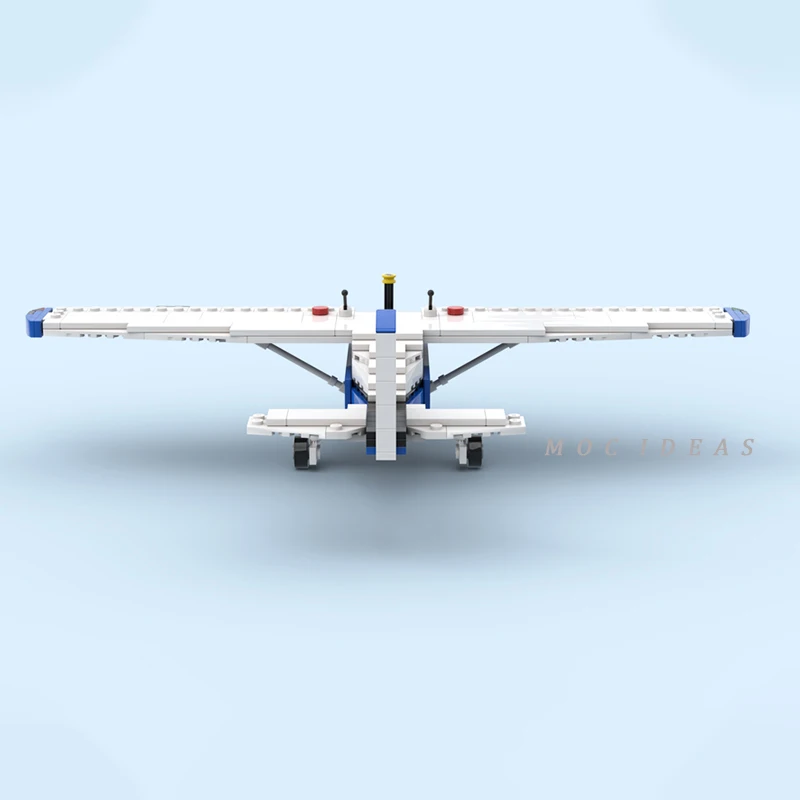 MOC اللبنات سيسنا 172 محرك واحد أربعة مقاعد عالية الجناح الطائرات الطوب تجميع نموذج لتقوم بها بنفسك لعبة أطفال هدية عيد الميلاد 281 قطعة