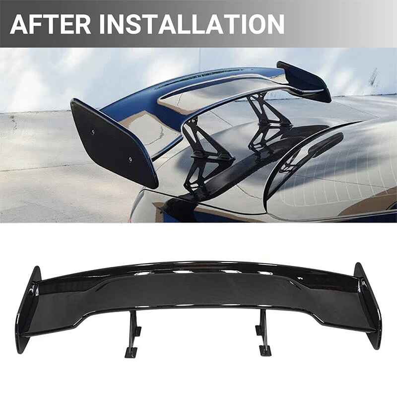 

For Three box sedan Universal Rear Spoiler GT Style Adjustable Racing Trunk Wing Gloss Black Tailgate Body Kit Accessories