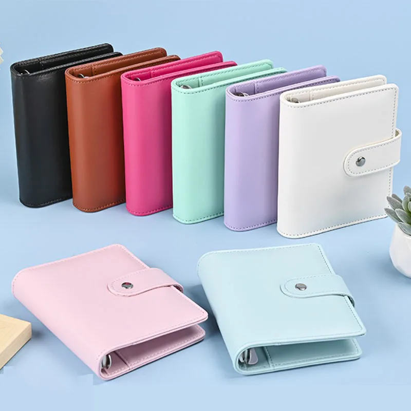 A7 Pu Leather Budget Binder Notebook Cash Envelopes System Set Clip-On Binder Pockets for Money Budget Saving Bill Organizer