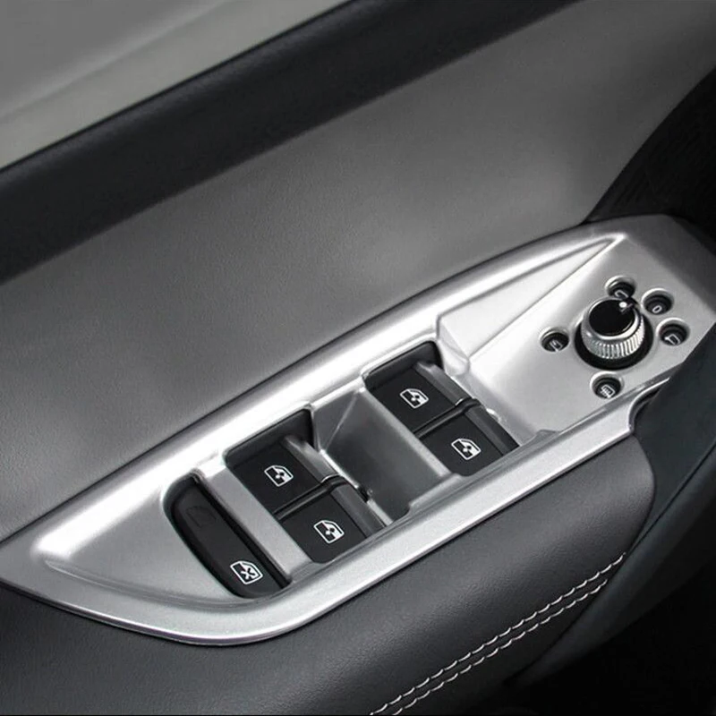 ABS Mattt Car Inner Window Lift Switch Button Panel Cover Trim Frame Decorative For Audi Q5 FY 2018 2019 Accessories