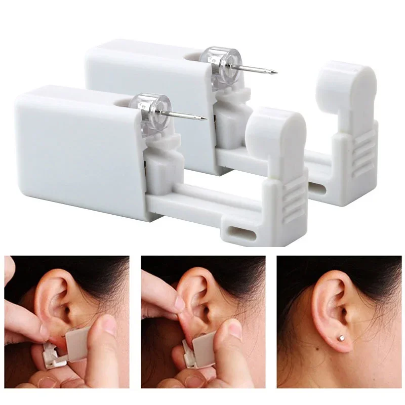 1-100Pc Disposable Safe Sterile Piercing Unit for Gem Nose Studs Piercing Gun Piercer Tool Machine Kit Earring Stud Body Jewelry