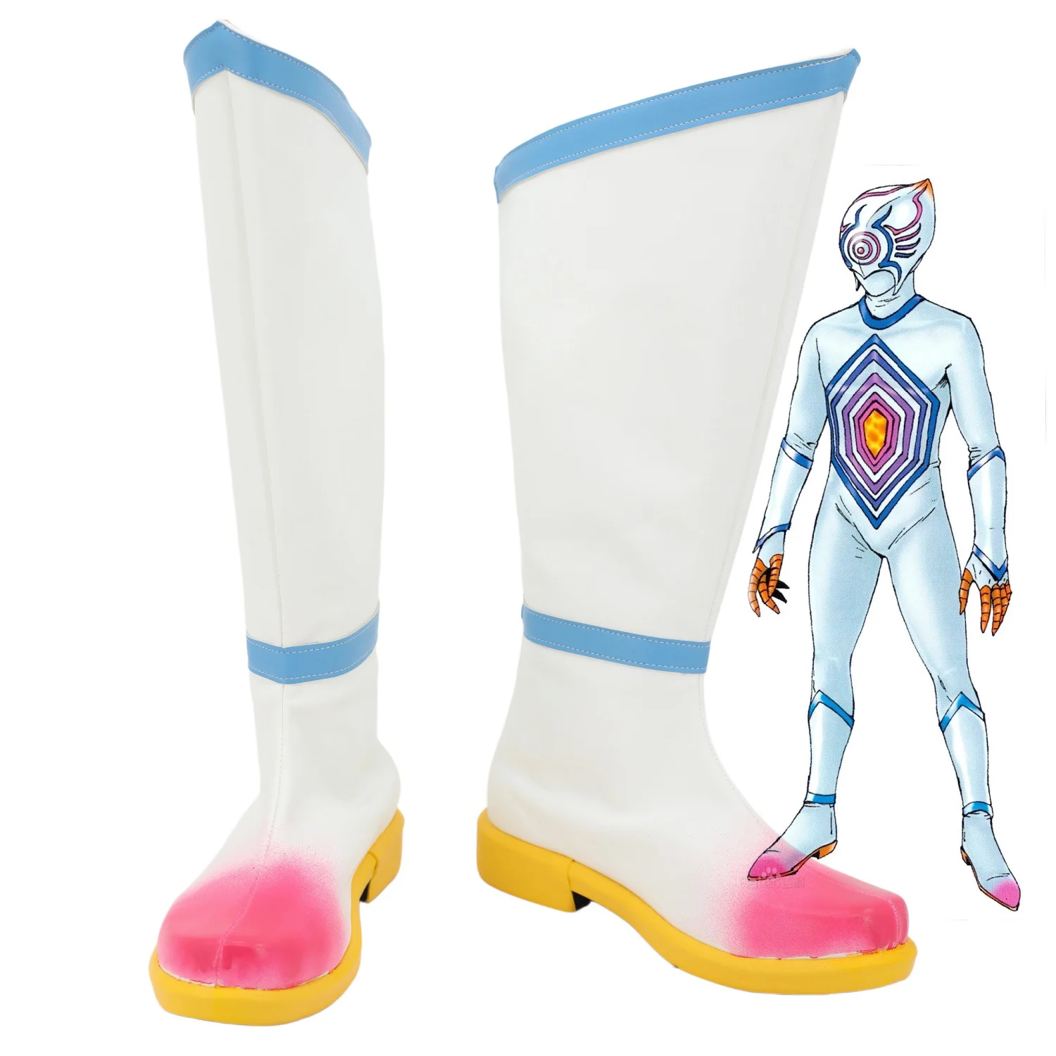 Bakuryu Sentai Abaranger Bamian Soldier Cosplay Shoes White Boots Custom Made