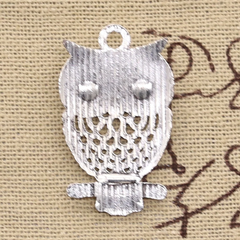 8pcs Charms Owl 32x19mm Antique Making Pendant fit,Vintage Tibetan Bronze Silver color,DIY Handmade Jewelry