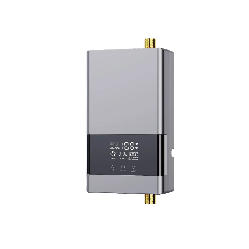 

Water Heater 3000W Electric Tankless Water Heater Wall-Mounted with LED Display Temperature Adjustment Remote Control