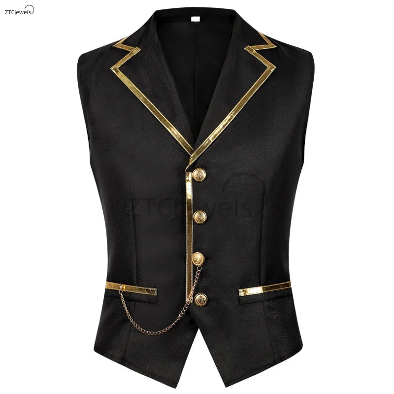 

New Men's Medieval Cosplay Vest Fashion Casual Gentleman Business British Vest Stage Wear Cosplay Costumes