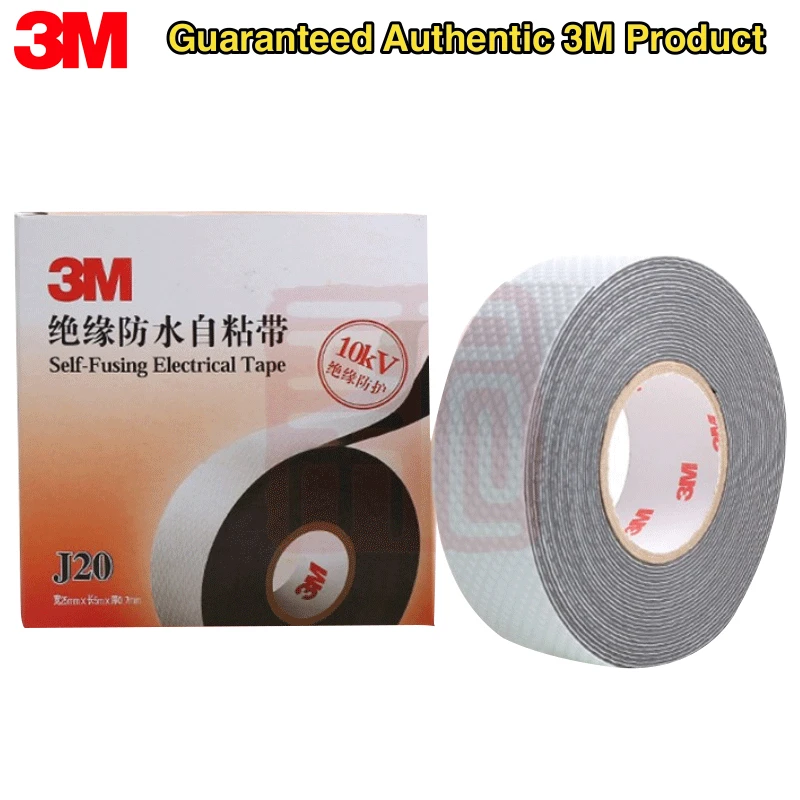 

3M J20 Electrical Insulating Tape PVC Waterproof High Voltage 19mm Black Vinyl Adhesive for Wiring and Cable Insulation