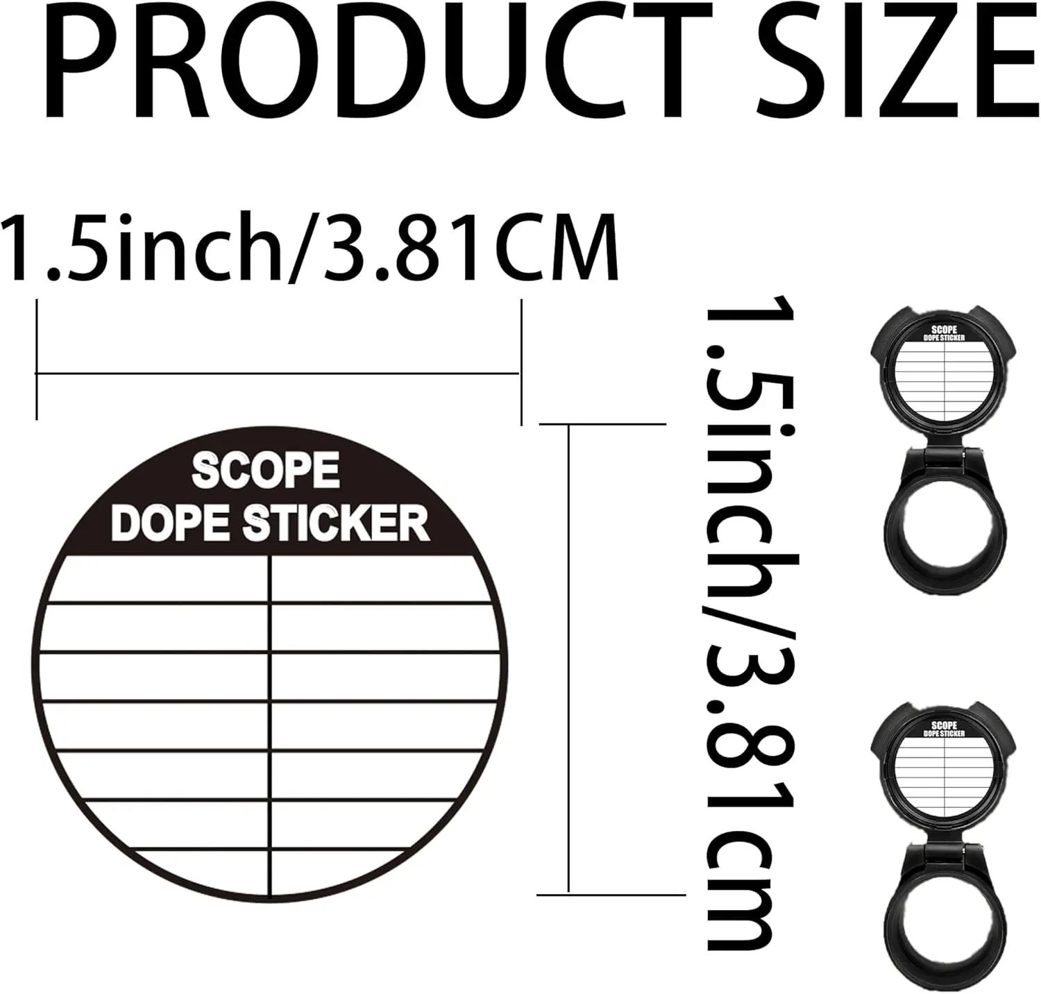 100 PCS adesivos de escopo graváveis tampas de escopo de 1,5 polegadas