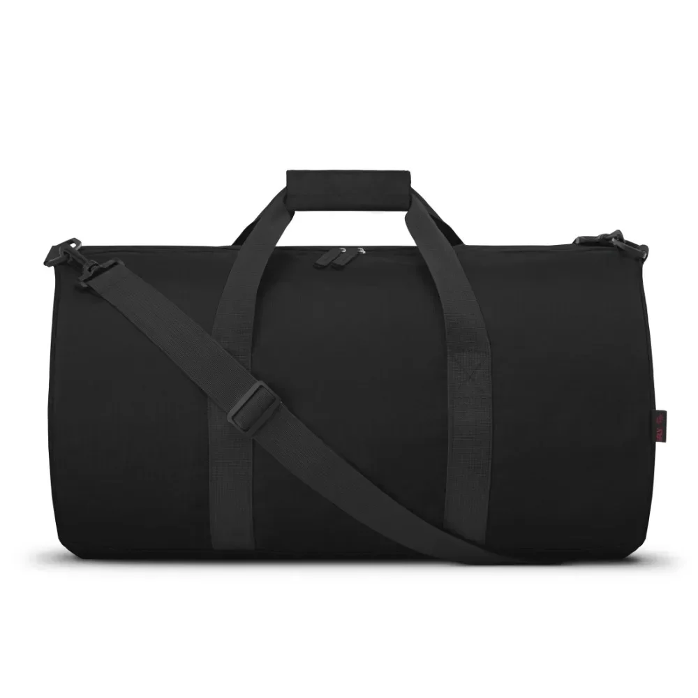 

Travel Duffels with Adjustable Shoulder Strap and Luggage Trolley Sleeve, Black