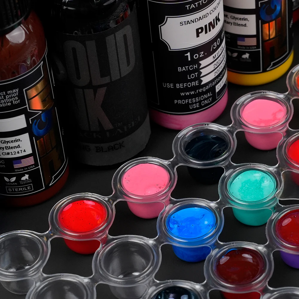 

Одноразовые пластиковые чашки с чернилами, принадлежности для микроблейдинга, оптовая продажа, пигментная чашка для татуировки, портативные пигментные чашки, аксессуары для татуировки бровей