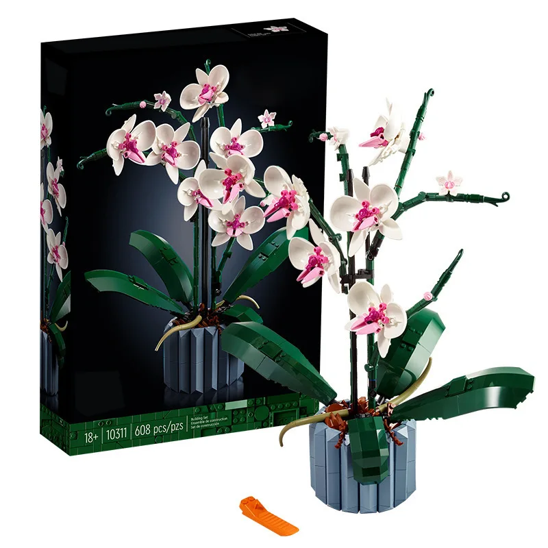3D Künstliche Blumen Rose Orchidee Topfpflanze DIY Heimdekoration Set Ewige Liebe Blumenstrauß Modell Heimdekor Partygeschenk – Detail 3