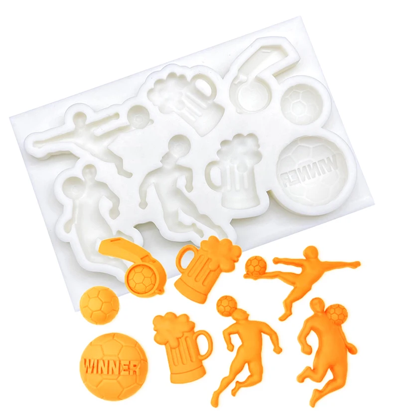 Football Silicone Sugarcraft Mold Resin Tools Cupcake Baking Mould Fondant Cake Decorating Tools