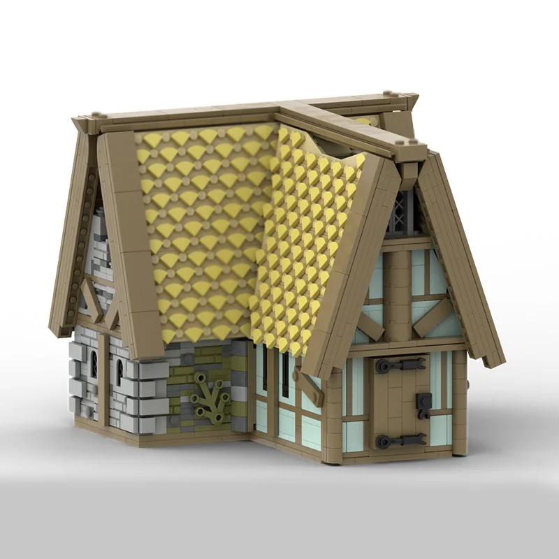 Medieval Castle Model MOC Building Bricks Medieval Cottage Modular Technology Gifts Holiday Assemble Children Toys Suit