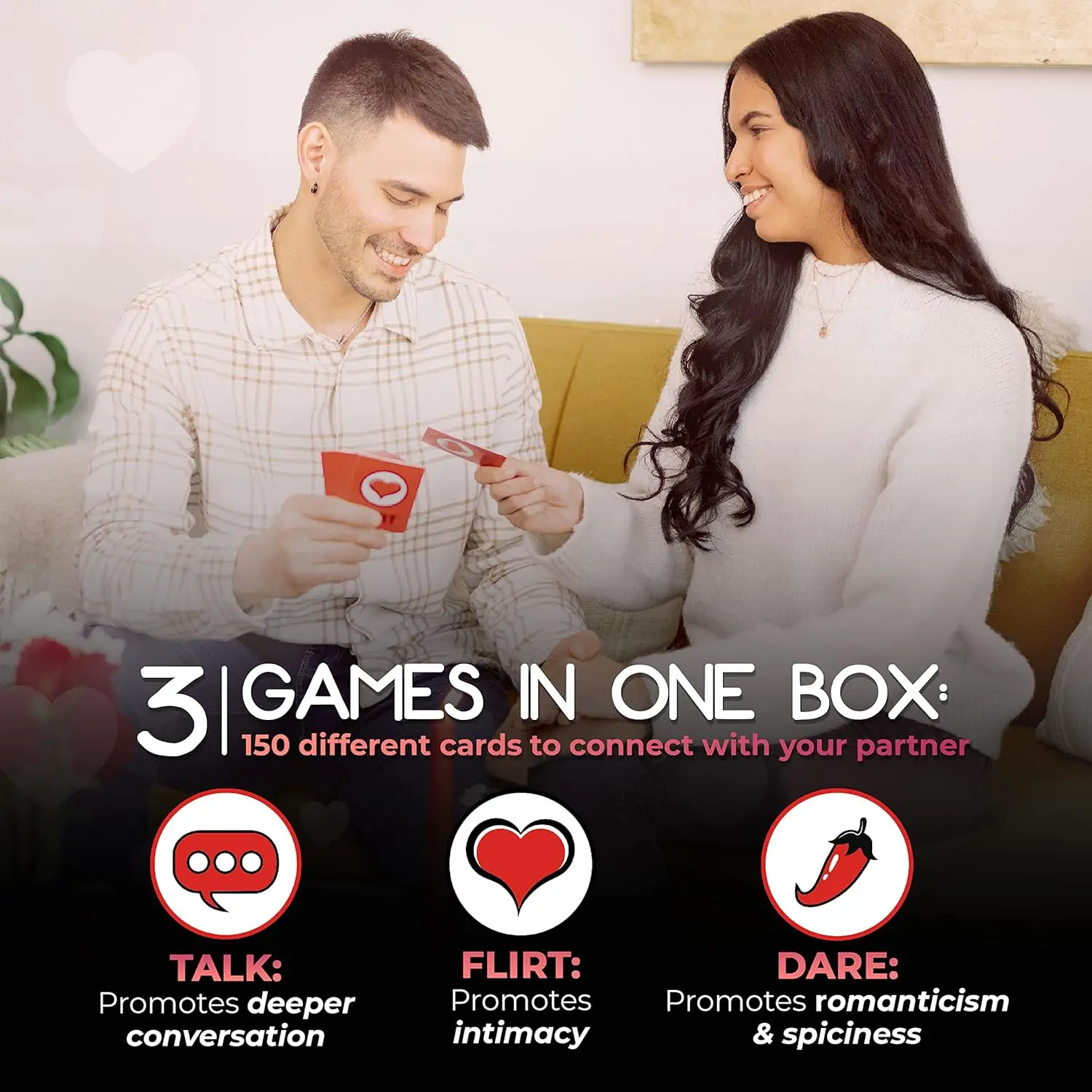 Fun and Romantic Game for Couples: Date Night Box Set with Conversation Starters, Flirty Games and Cool Dares - Choose from Talk