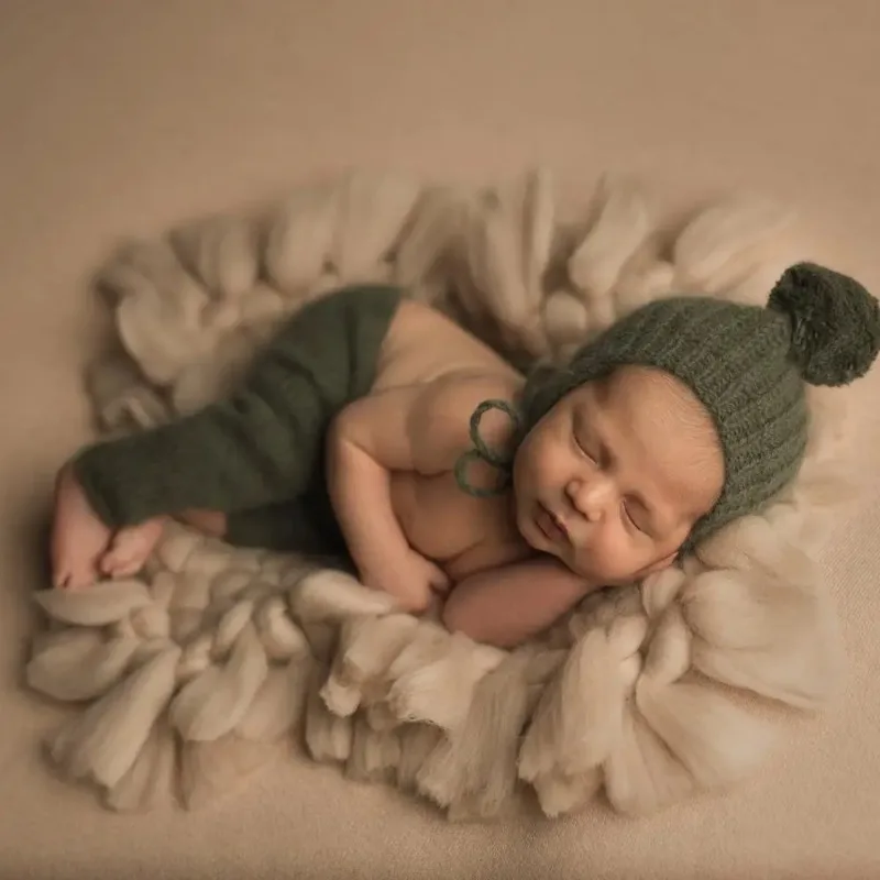 Newborn Shooting Blankets Baby Photography Props Baby Basket Stuffer Filler Tassel Blanket Taking Picture Backdrop