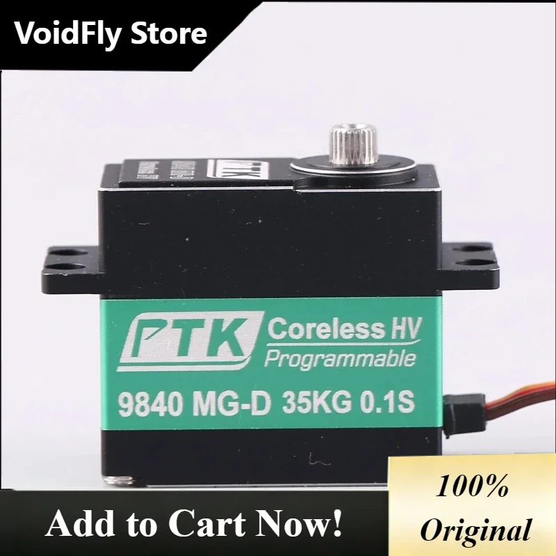 VoidFly Original PTK 9840 TG-D 8.4V High Voltage Brushless Metal Servo 35Kg (include The Servo Arm) Full Metal Digital Servo