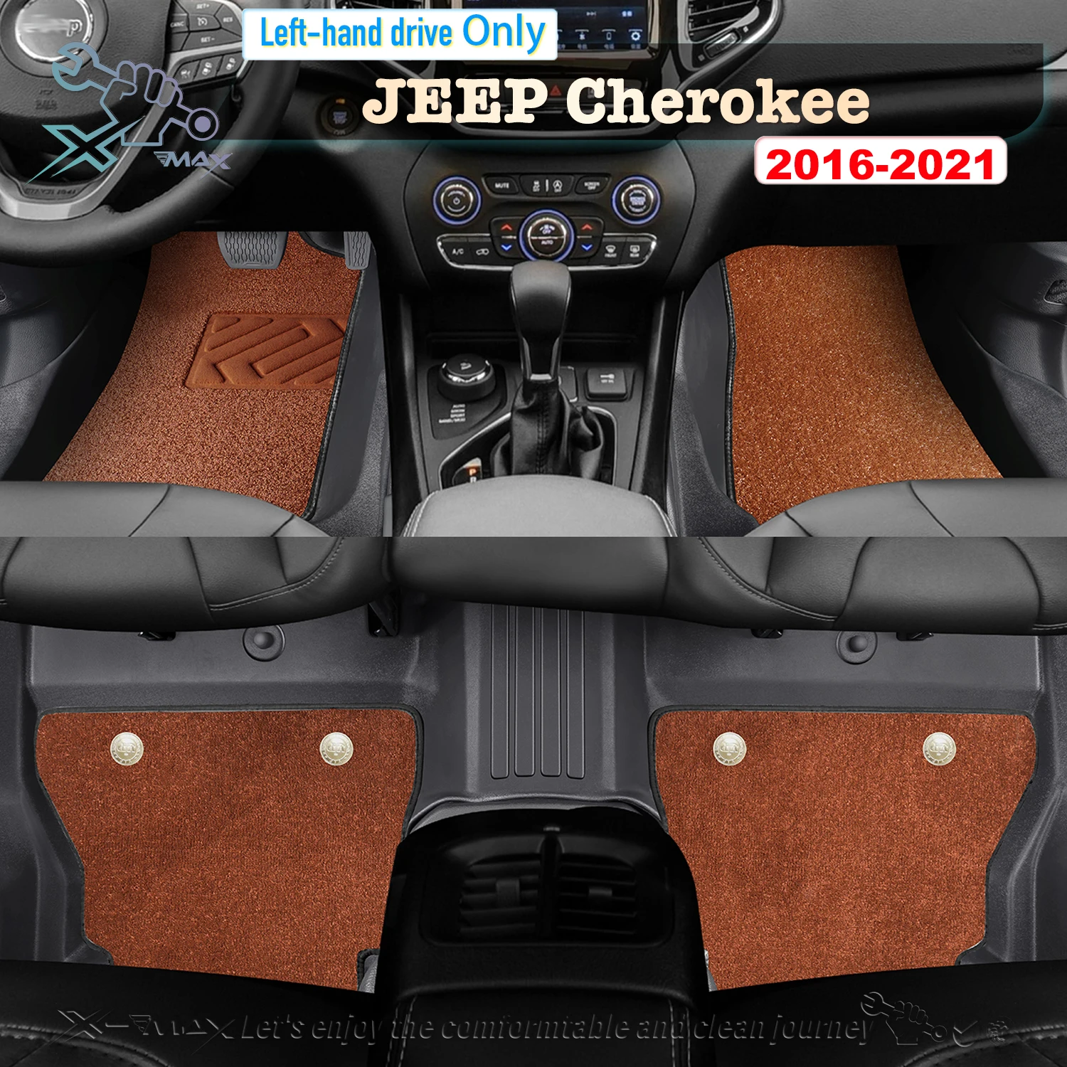 

Left-hand Drive Car Floor Mat For JEEP Cherokee 2016-2021 Full Surround Foot Mat Automotive Floor Mat Floor Liner Water-proof