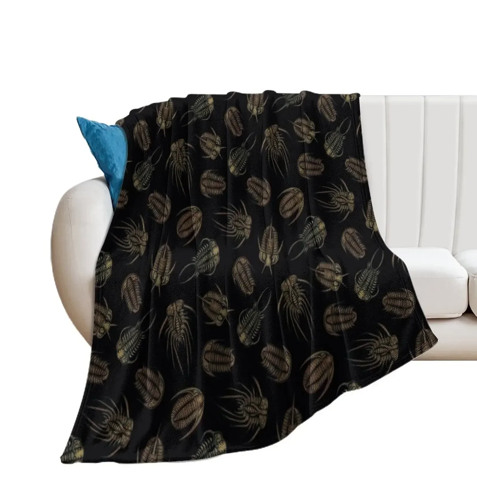 Trilobites - Marine Fossil Pattern Throw Blanket christmas gifts Cute Blankets