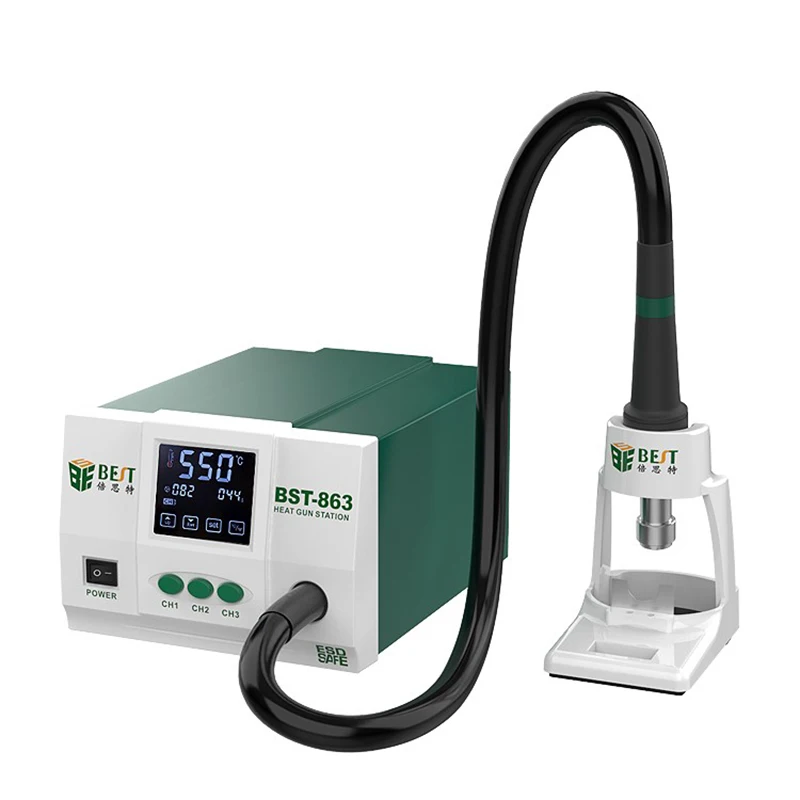 BST-863 사이클론 용접 열풍기 디지털 디스플레이 조절 가능한 온도 휴대폰 유지보수 용접 테이블