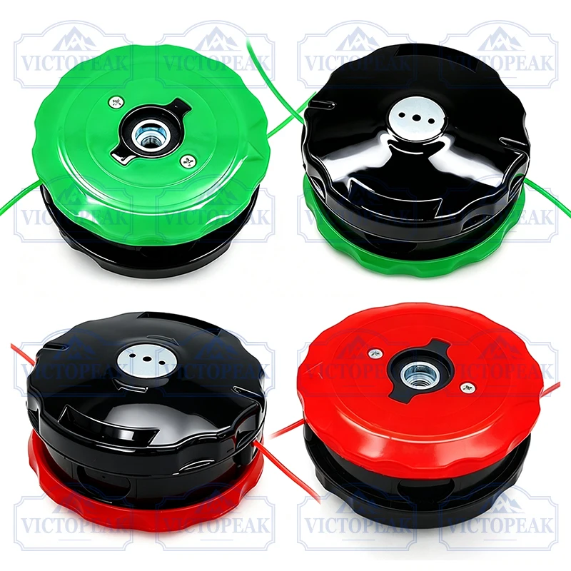 general-household-trimmer-head-with-line-mixed-green-red-brush-cutter-parts-accessories-garden-weed-wacker-replacement