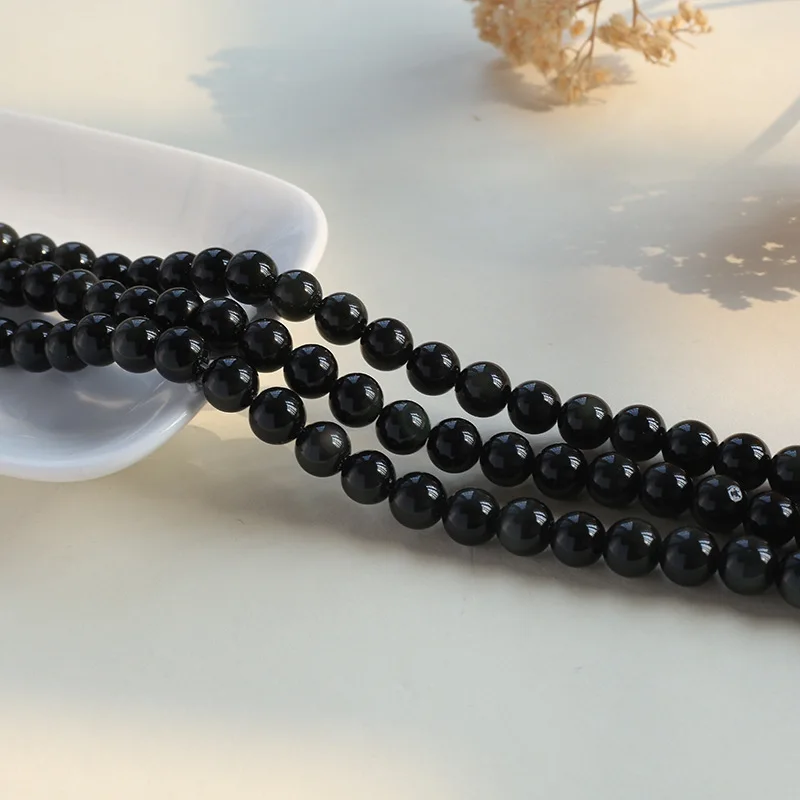 

Natural Crystal Obsidian Bracelet Semi-finished Bracelet Crystal Accessories Jewelry Loose Beads Accessories Wholesale