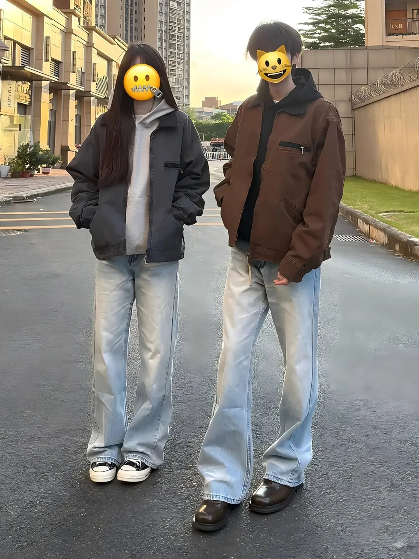 

Cleanfit Detroit Workwear Jacket Men's Short Style Retro Baseball Coat Couple's Outerwear Cotton 100% Wear Resistant
