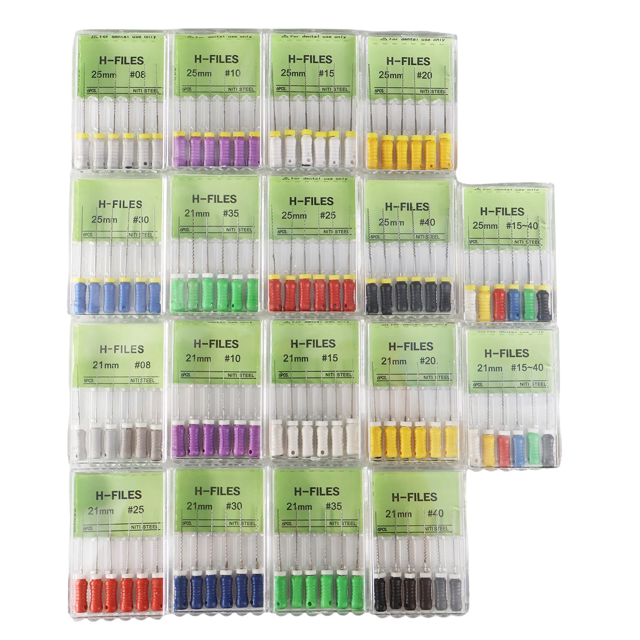 TJDent 6 قطعة/صندوق استخدام ملفات H اليد للأسنان 25 مللي متر # 15-40 مادة NiTi أدوات أدوات مختبر طب الأسنان لملف قناة الجذر اللبية #3