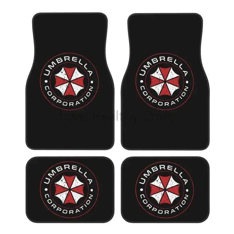 

Автомобильные коврики Umbrella Corporation из 4-х предметов, противоскользящие передние и задние коврики для ног, универсальные автомобильные аксессуары для внедорожника, фургона, грузовика