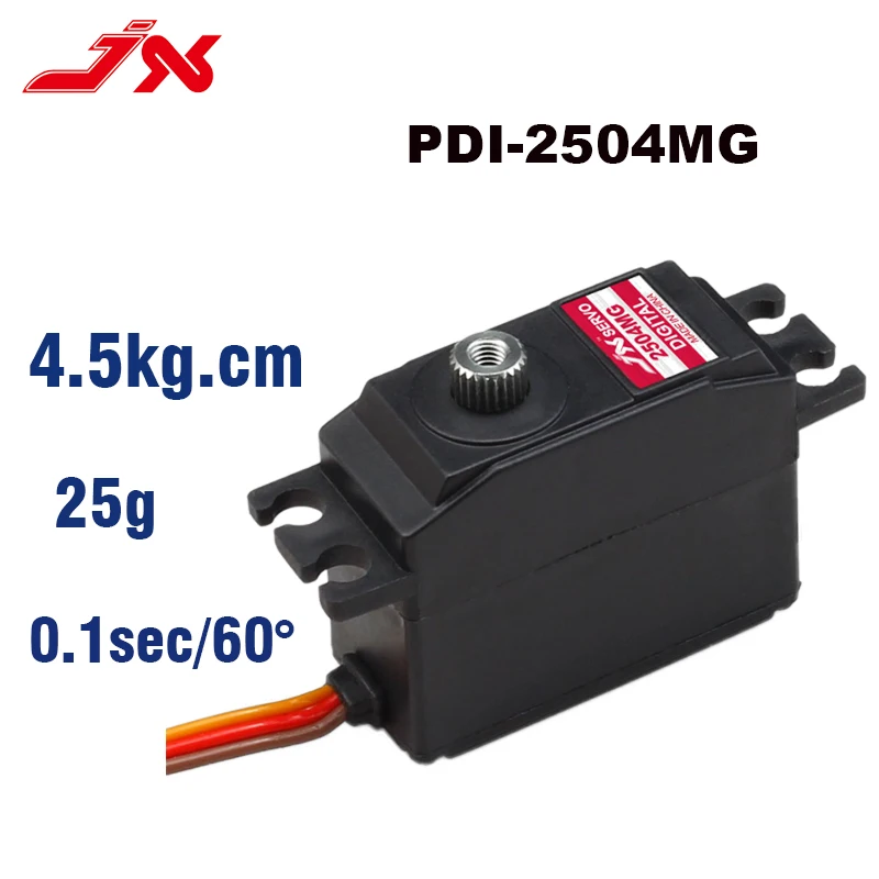 

JX PDI-2504MG 25g 4,5 кг цифровой сервопривод с полым покрытием для радиоуправляемых моделей вертолетов 450 500 самолетов с фиксированным крылом радиоуправляемых моделей автомобилей роботов радиоуправляемых моделей