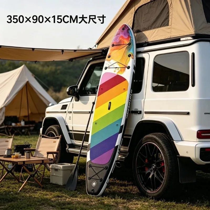350cm Extra Long & Wide Double Layer PVC Inflatable Stand Up Paddle Board Stable Inflatable SUP Surfboard