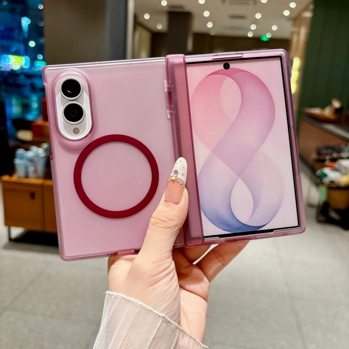 Luxury PC Hard Translucent for Magsafe Case for Samsung Galaxy Z Fold 8 Ultra Magnetic Hinge Protect Cover for Samsung Z Fold8