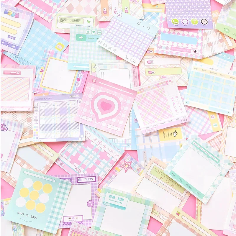 200pcs Floating Light Channel Grid Notepad Memo To Record Characters Digital Frame Diy Hand Ledger Material  Memo Pad