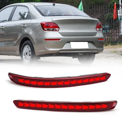 LED Rear Bumper Reflector Lights For Kia PEGAS 2016 2017 2018 2019 2020 2021 2022 Running Brake Dynamic Turn Signal Lamps 12V