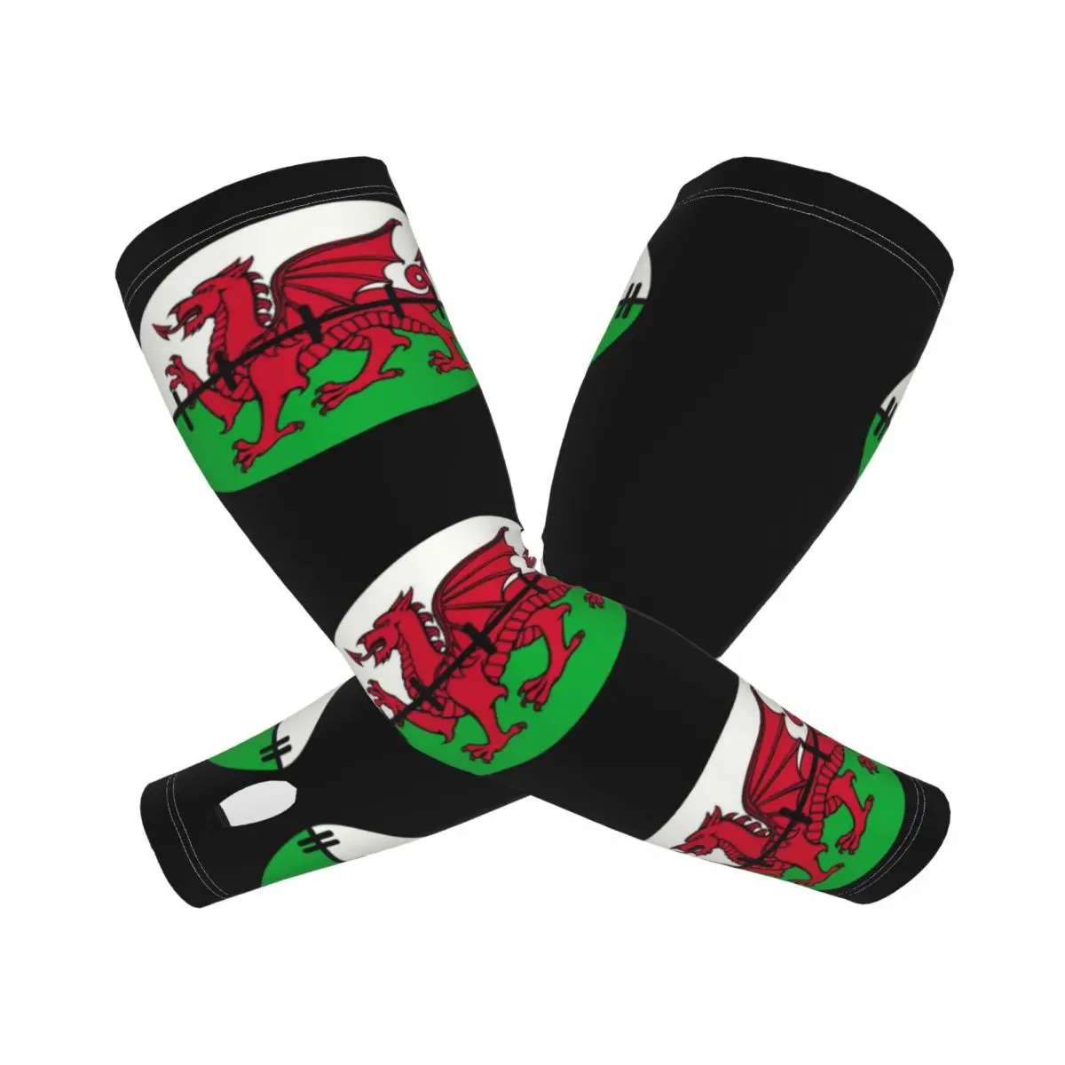 Wales Dragon Flag Arm Sleeves Warmer Men Women Welsh Proud UV Sun Protection Tattoo Cover Up Sports Compression Running