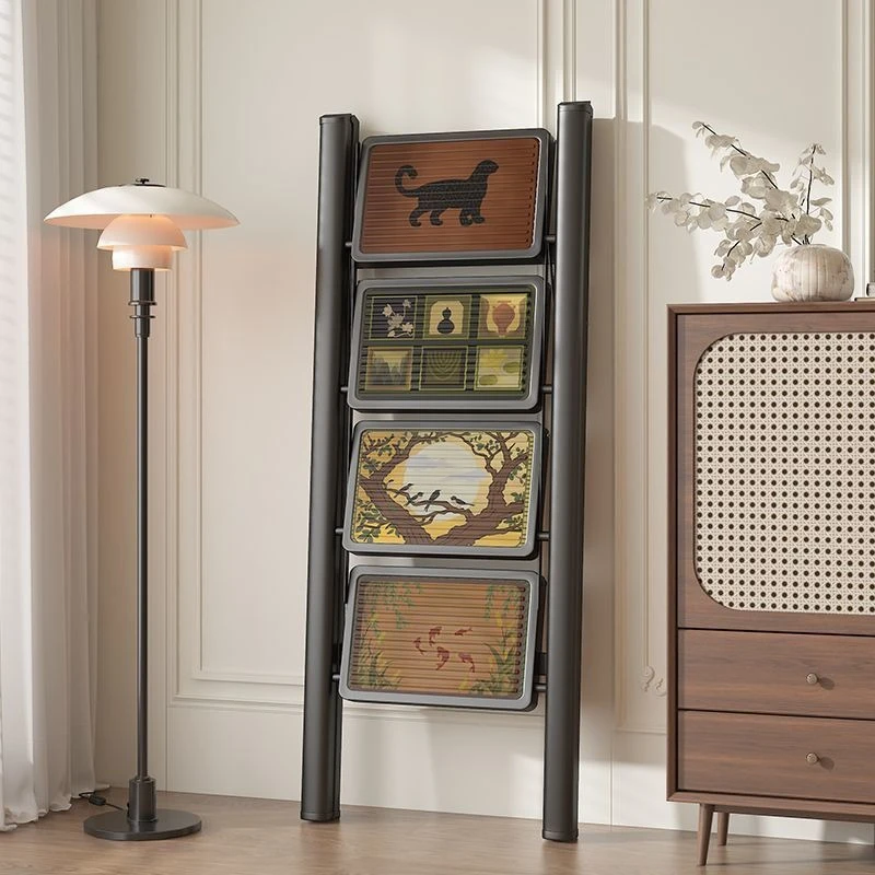Mid‑Century A‑Frame Folding Multi‑Functional Portable Indoor Step Stools Vintage Plant Display Stand for Home Housewarming Decor