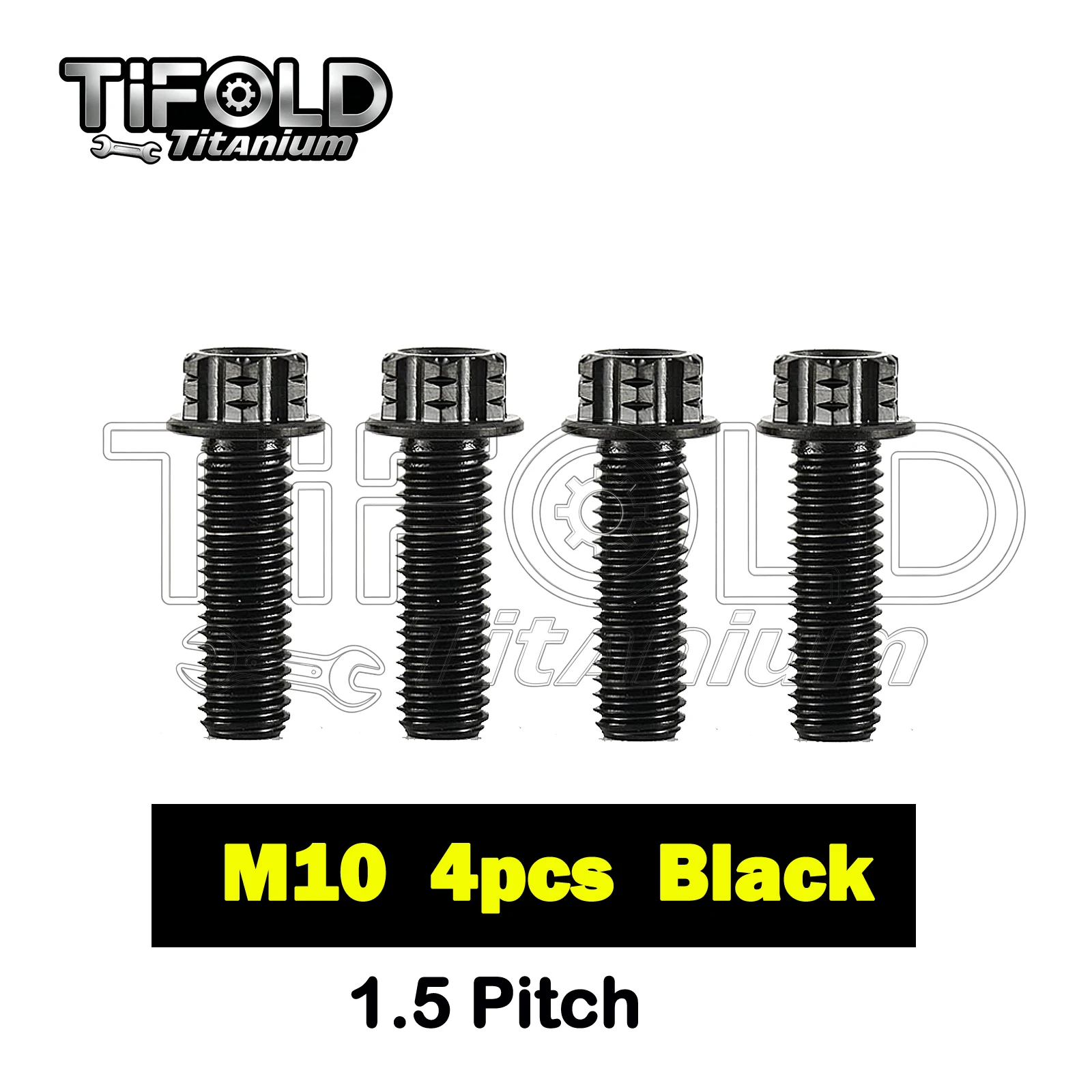 

TIFOLD (4pcs) Gr5 Titanium Bolt M10 1.5Pitch Motorcycle Modification Exhaust Pipe Screw