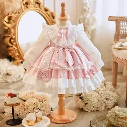 Girls' Baby Carnival Dress  Autumn Princess Dress cute pink dress lolita Children's ​high-end court Retro clothing 12 years old