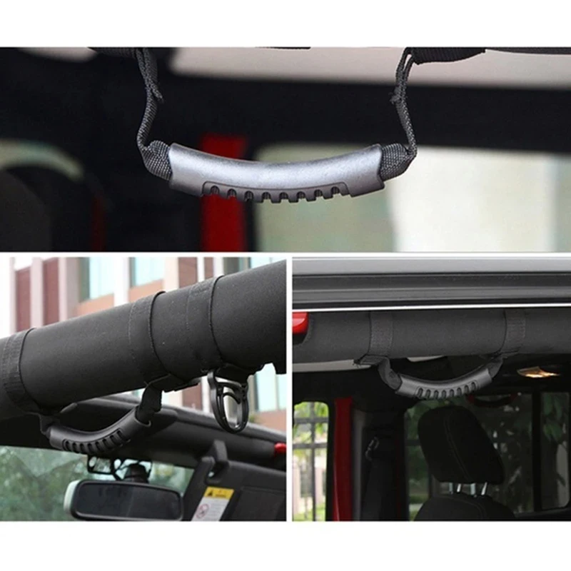 Wide Grip Roll Bar Grab Handles for Wrangler JK JKU TJ Unlimited Car Roof Safety Handle Interior Door Grip Bar