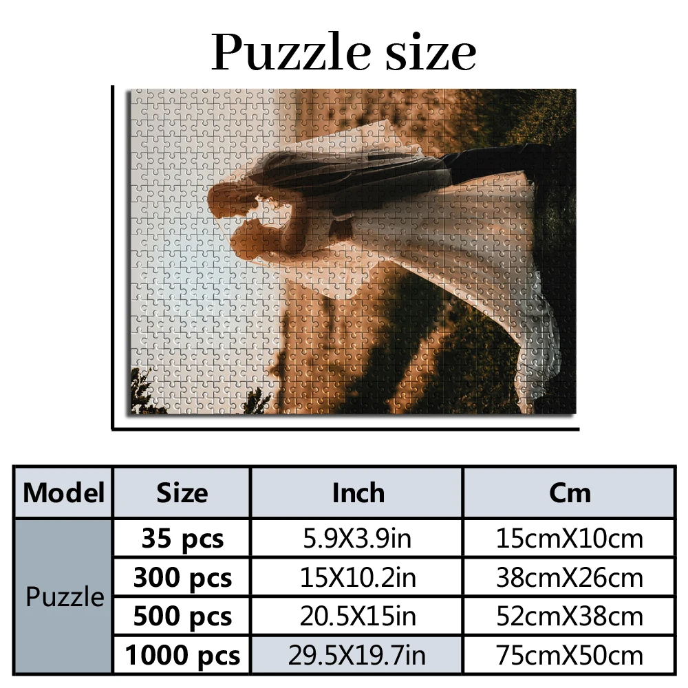Personalized Custom Photo Puzzle Customized Outdoor Wilderness Sunset Romantic Wedding Puzzle Assembling Picture