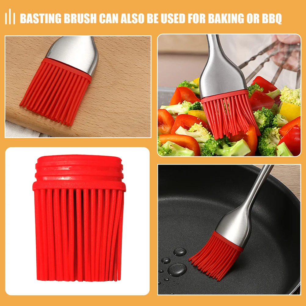 

4 Pcs Baking Supplies Basting Brush Heads for Barbecue Bread Making Accessories Food Brushes Silicone Accesseries